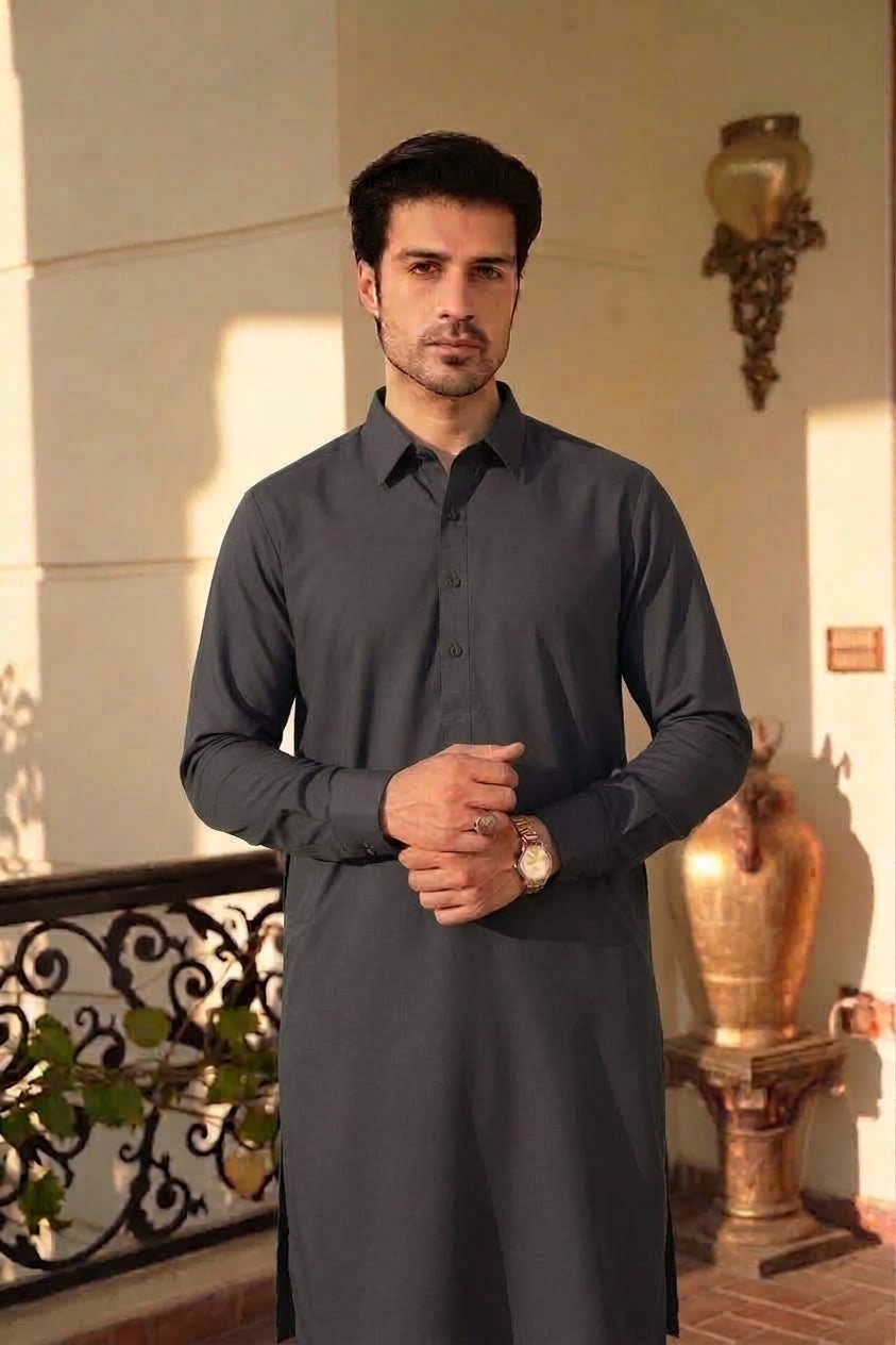 DEEP GREY UNSTICHED WASH & WEAR