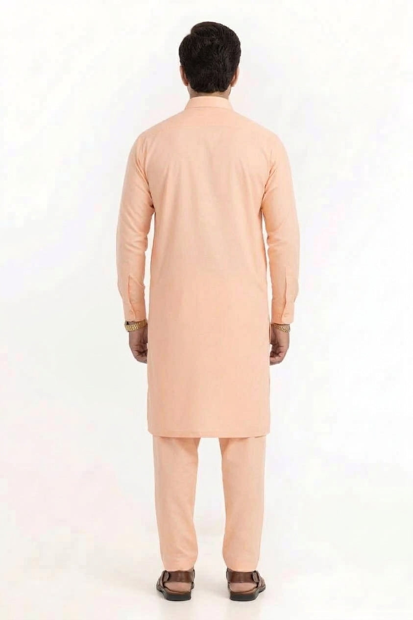 SOFT SALMON LATHA UNSTITCHED FABRIC COTTON