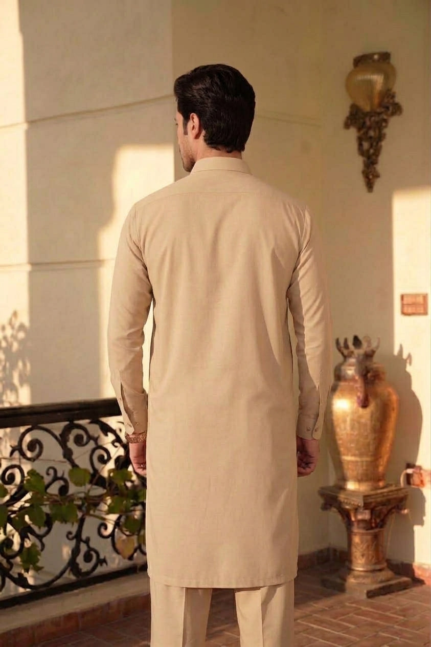 LIGHT BEIGE UNSTICHED WASH & WEAR