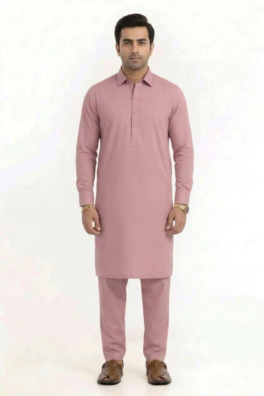 MAUVE PINK LATHA UNSTITCHED FABRIC COTTON