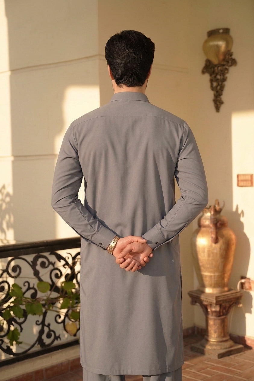 MID GREY UNSTICHED WASH & WEAR