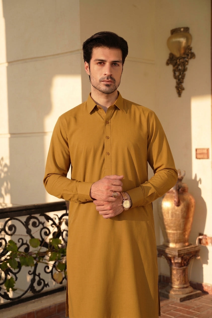 GOLDEN MUSTARD UNSTICHED WASH & WEAR
