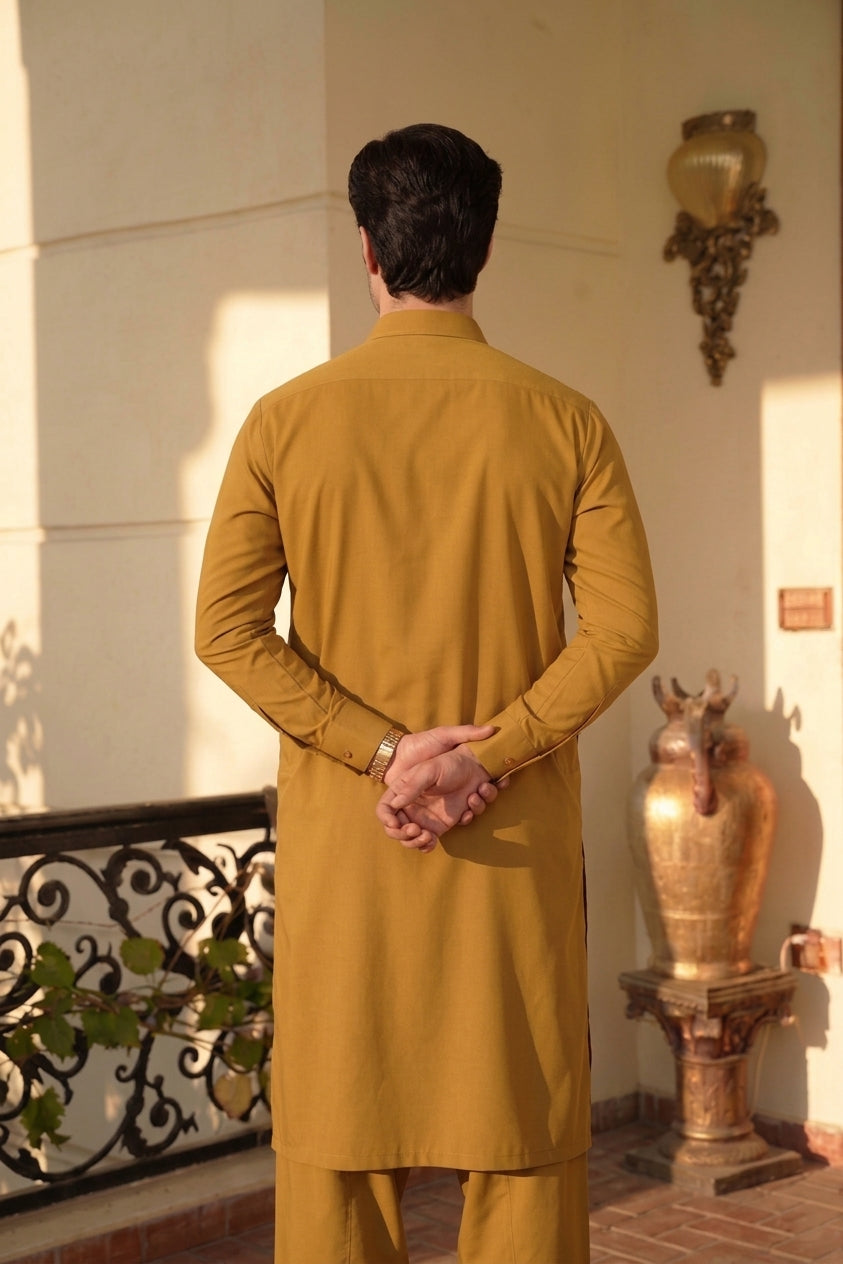 GOLDEN MUSTARD UNSTICHED WASH & WEAR